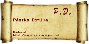 Pászka Dorina névjegykártya